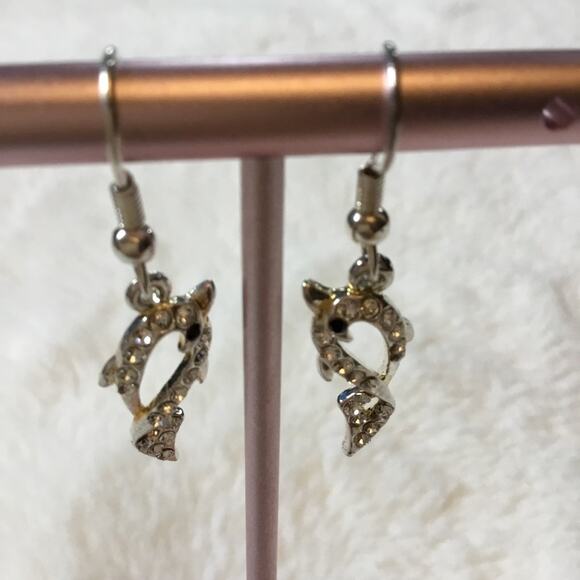 Silver Dolphin Earrings - Picture 4 of 7